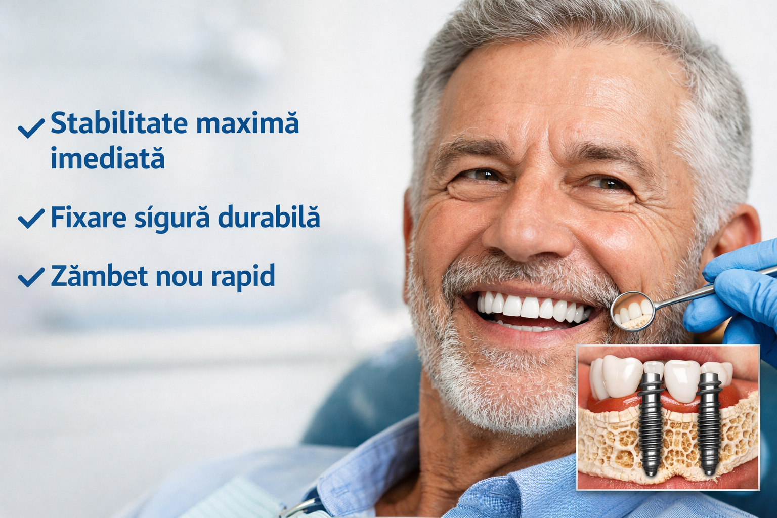 Dinți ficși fără adiție osoasă